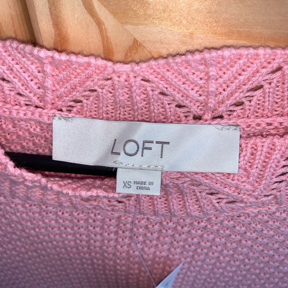 Loft NWT pink bubble knit pullover cardigan sweater size XS - Picture 5 of 5